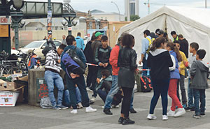 Treffpunkt der Flüchtlinge am-Hamburger Hauptbahnhof